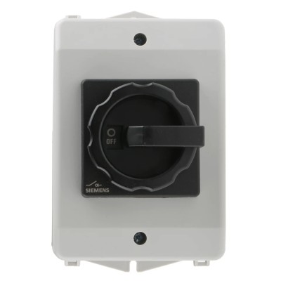 Siemens 3-Pole Fixed Isolator Switch IP65, 16A, 8 kW, 690V AC, Rotary Dial Actuator 