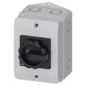 Siemens 3-Pole Fixed Isolator Switch IP65, 16A, 8 kW, 690V AC, Rotary Dial Actuator 