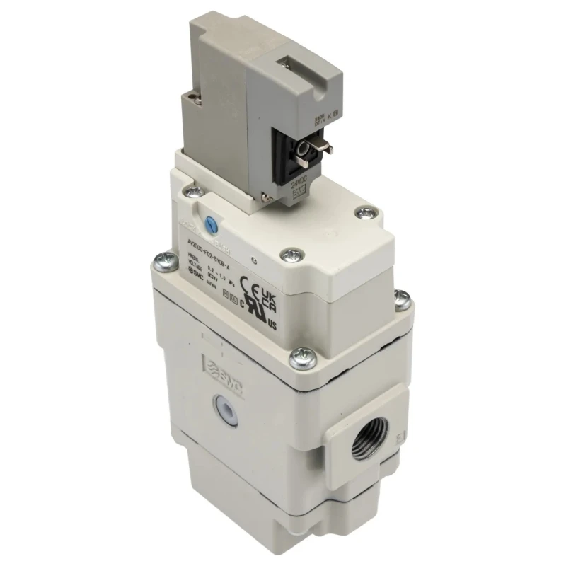 SMC Pneumatic Solenoid Start-Up Valve G AV Series 24V dc, 2433 L/min, 1/4 in Port, Die Cast Aluminium Body AV2000-F02-5YOB-A