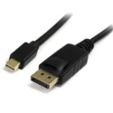 StarTech.com Male Mini DisplayPort to Male DisplayPort Polyvinyl Chloride Cable 1m MDP2DPMM1M