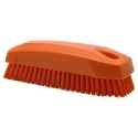 Vikan Hard Bristle Scrubbing Brush Orange 17 mm Bristle Length Polypropylene Handle 64407