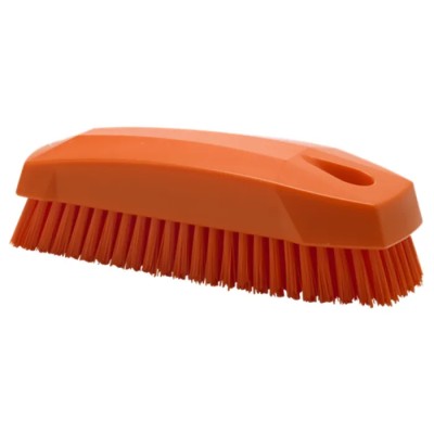 Vikan Hard Bristle Scrubbing Brush Orange 17 mm Bristle Length Polypropylene Handle 64407