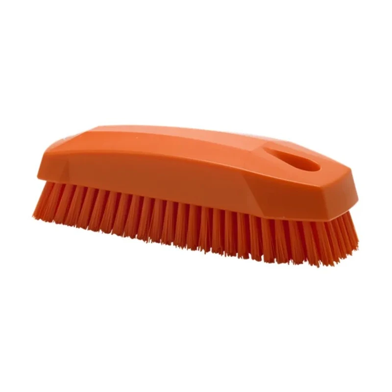 Vikan Hard Bristle Scrubbing Brush Orange 17 mm Bristle Length Polypropylene Handle 64407