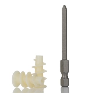 RS PRO White Plastic Wall Plug 24mm Length Suitable for Maximum 15mm Fixing Thickness 523-8957
