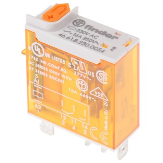 Finder PCB Power Relay 230V AC Coil 16A Switching Current SPDT 46.61.8.230.0054