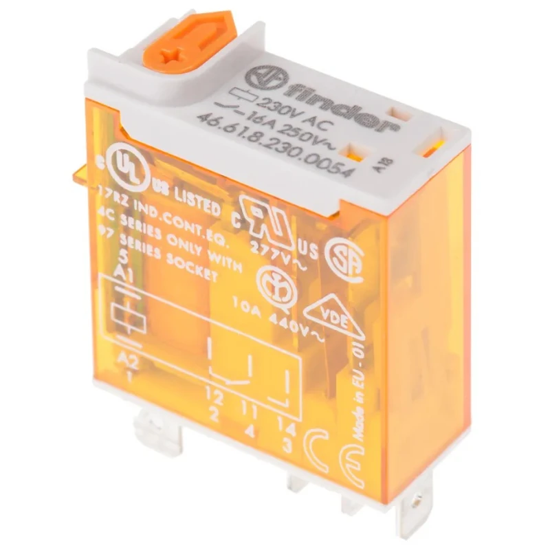 Finder PCB Power Relay 230V AC Coil 16A Switching Current SPDT 46.61.8.230.0054
