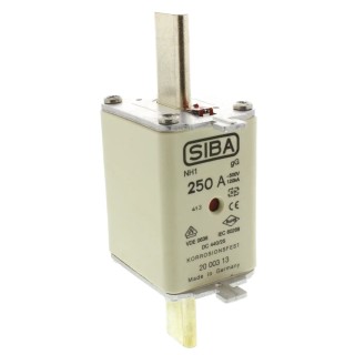SIBA 250A NH Fuse NH1 500V AC High Rupture Capacity Blade Type 4184219