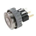 Schurter MSM 22 Series Illuminated Momentary Push Button Switch, Panel Mount, 22 mm Cutout, SPDT, Blue 1241.6634.1124000