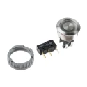 Schurter MSM 22 Series Illuminated Momentary Push Button Switch, Panel Mount, 22 mm Cutout, SPDT, Blue 1241.6634.1124000