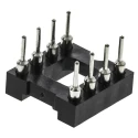 E-TEC POS/POO/PCL 2.54 mm Pitch Vertical 8 Way Through Hole Turned Pin Open Frame DIL Socket 3A POS-308-S001-95