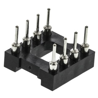 E-TEC POS/POO/PCL 2.54 mm Pitch Vertical 8 Way Through Hole Turned Pin Open Frame DIL Socket 3A POS-308-S001-95