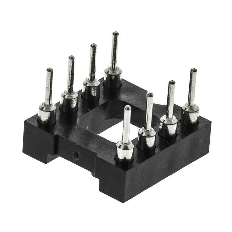 E-TEC POS/POO/PCL 2.54 mm Pitch Vertical 8 Way Through Hole Turned Pin Open Frame DIL Socket 3A POS-308-S001-95