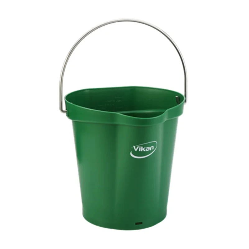 Vikan 6L Plastic Green Bucket with Handle Durable Food Grade Storage and Cleaning Bucket 56882