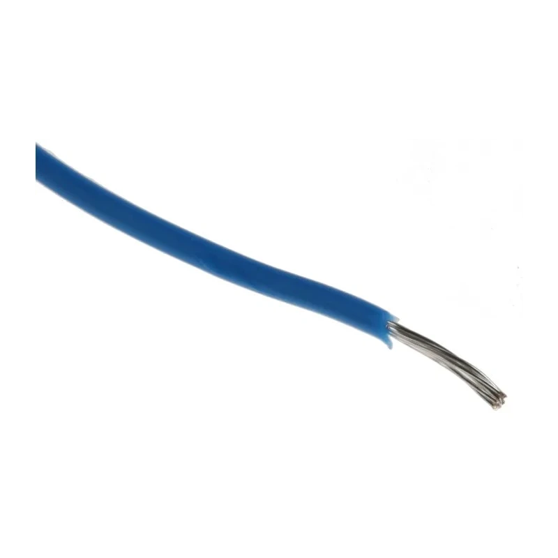 Alpha Wire Hook Up Wire TEFLON Series Blue 26 AWG 7x0.16 mm Core Strands 0.99 mm OD 600V 200°C 30m 5853 BL005