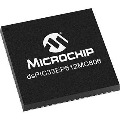 Microchip 16 bit Digital Signal Processor 60 MHz 536kB FLASH 64-Pin QFN DSPIC33EP512MC806-I/MR