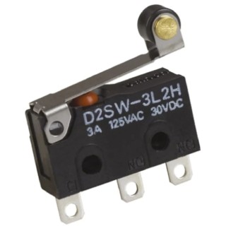 Omron Roller Lever Micro Switch, Solder Terminal, 3A, 30 V dc, SPDT, IP67 D2SW-3L2H