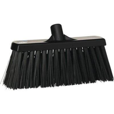 Vikan Black Push Broom for Dry Areas, Wet Areas, Medium Hardness, Width 330mm, Bristle Length 109mm, Model 29159