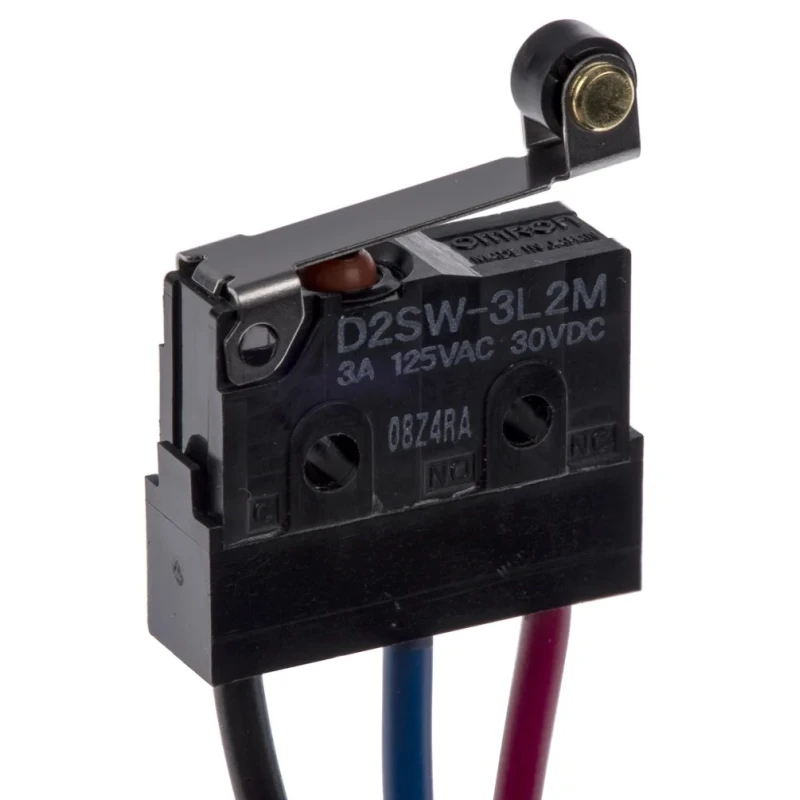 Omron Roller Lever Switch, Pre-Wired Terminal, 3A Contact Current, 250 V AC, 30 V DC, SPDT, IP67 Rated D2SW-3L2M