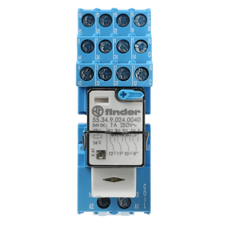 Finder 58 Series Electromechanical Interface Relay, DIN Rail Mount, 24V dc Coil, 4PDT, 7A Switching 58.34.9.024.0050SMA