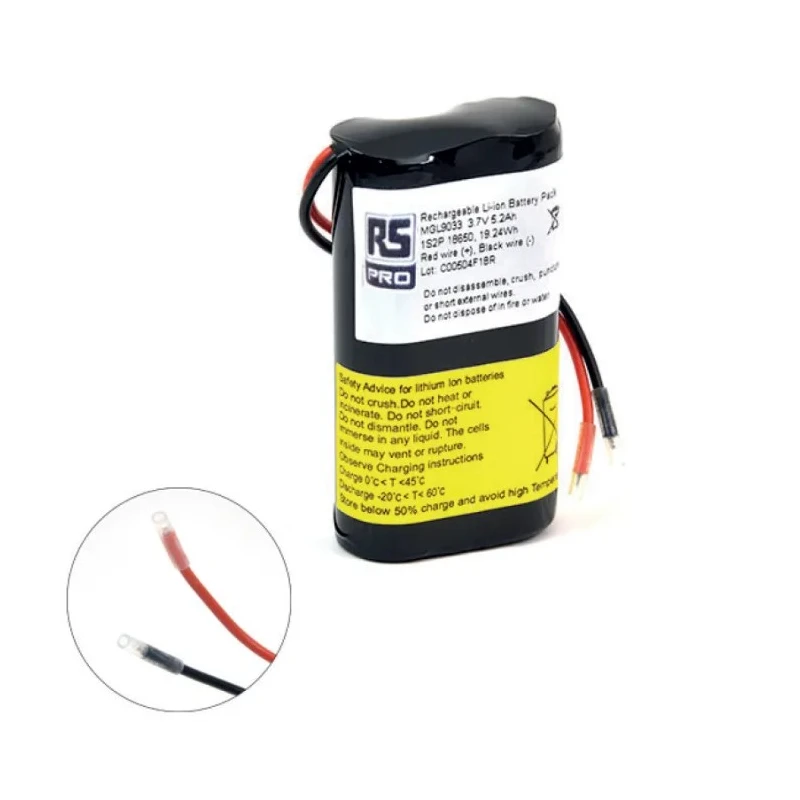 RS PRO 3.6 V Lithium-ion Rechargeable Battery Pack 5.2 Ah 2 Cells Lead Termination 176-9354