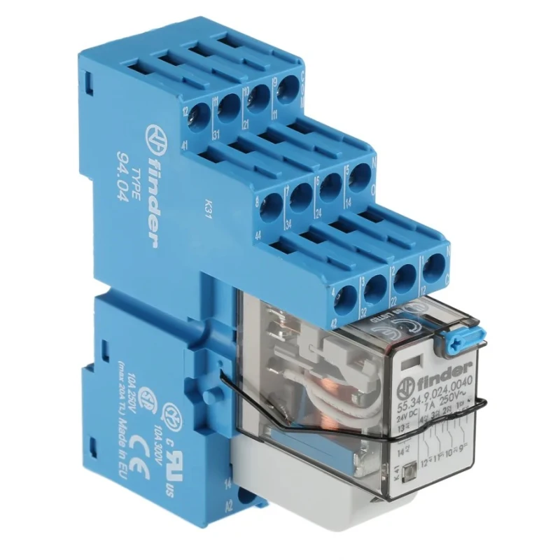 Finder 58 Series Electromechanical Interface Relay, DIN Rail Mount, 24V dc Coil, 4PDT, 7A Switching 58.34.9.024.0050SMA
