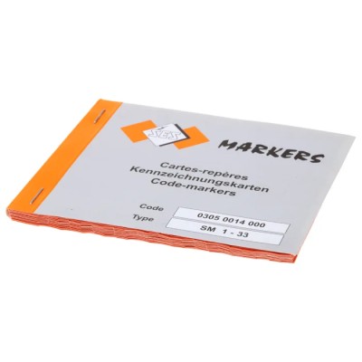 SES Sterling Cable Marker Book White Adhesive Vinyl Cloth Pre-printed U 1 to 33 T V W A C B S R 38mm x 5mm TEV 03050014000