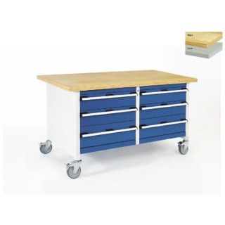 Bott Portable Sheet Steel Storage Workbench with Adjustable Height, 1.5m Width, 750mm Depth, 840mm Height 41002106.11v