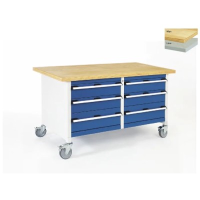 Bott Portable Sheet Steel Storage Workbench with Adjustable Height, 1.5m Width, 750mm Depth, 840mm Height 41002106.11v