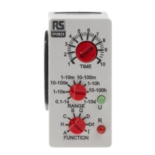 RS PRO Timer Relay, Multifunction, 12 to 240 V ac/dc Supply, DPDT Contact Configuration, 0.1 s to 100 Days Timer 178-5021
