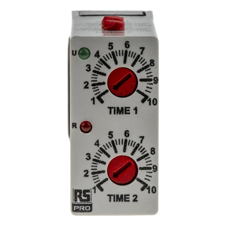 RS PRO Timer Relay 8-Contact DPDT 12 to 250 V DC/12V, 240 V AC, 0.1 s to 10 Days 1-Function 178-5023