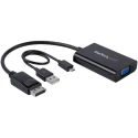 RS PRO DisplayPort to VGA Adapter with Built-in Audio Port 250 mm Cable Length 1920 x 1200 Resolution DP2VGAA