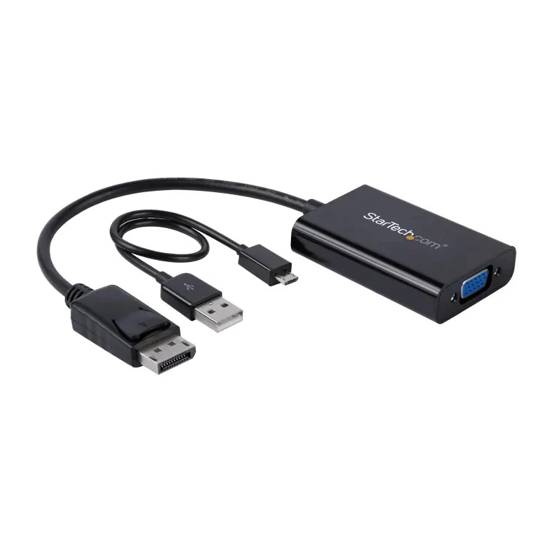 RS PRO DisplayPort to VGA Adapter with Built-in Audio Port 250 mm Cable Length 1920 x 1200 Resolution DP2VGAA