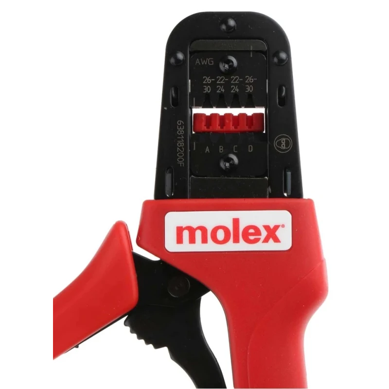 Molex PremiumGrade Ratcheting Hand Crimp Tool for KK Series Contacts, RoHS, IPC/WHMA A-620 Class 2, Sweden Origin 63811-8200