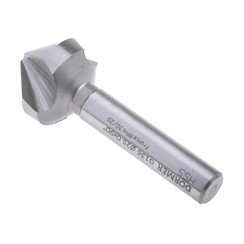 Dormer HSS Drill Bit 25 mm Head Diameter 3 Flutes 90° Countersink Angle 10 mm Shank G13625.0