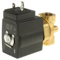 SMC Solenoid Valve 2 Port Normally Closed Brass Body 3/8 in, 24V DC VXE2330-03F-5DO1