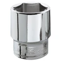 Facom 3/8 in Drive 18 mm 6 Point Square Socket Chrome Vanadium Steel 33mm Overall Length J.18H