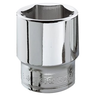 Facom 3/8 in Drive 18 mm 6 Point Square Socket Chrome Vanadium Steel 33mm Overall Length J.18H