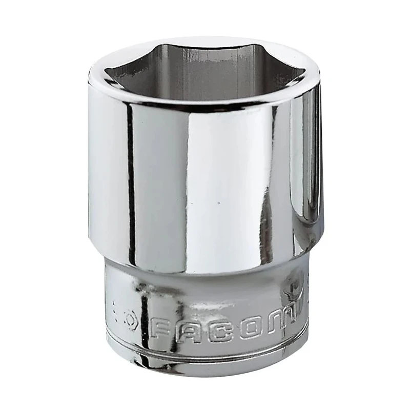 Facom 3/8 in Drive 18 mm 6 Point Square Socket Chrome Vanadium Steel 33mm Overall Length J.18H