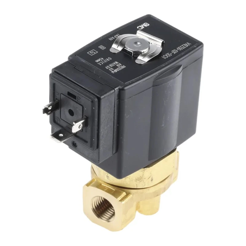 SMC Solenoid Valve, 2 Port, Normally Closed, 24V, 1/4 inch Inlet Port, Brass Body VXE2330-02F-5DO1