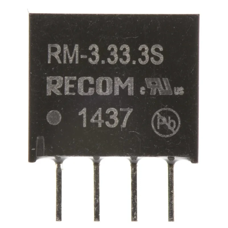 Recom DC/DC Converter 3.3V DC Output 76mA Through Hole SIP 4-Pin RM-3.33.3S