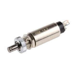 EOZ DJET Series Momentary Push Button Switch, Panel Mount, 6.35 mm Cutout, SPDT, Silver Actuator 07.17801.21