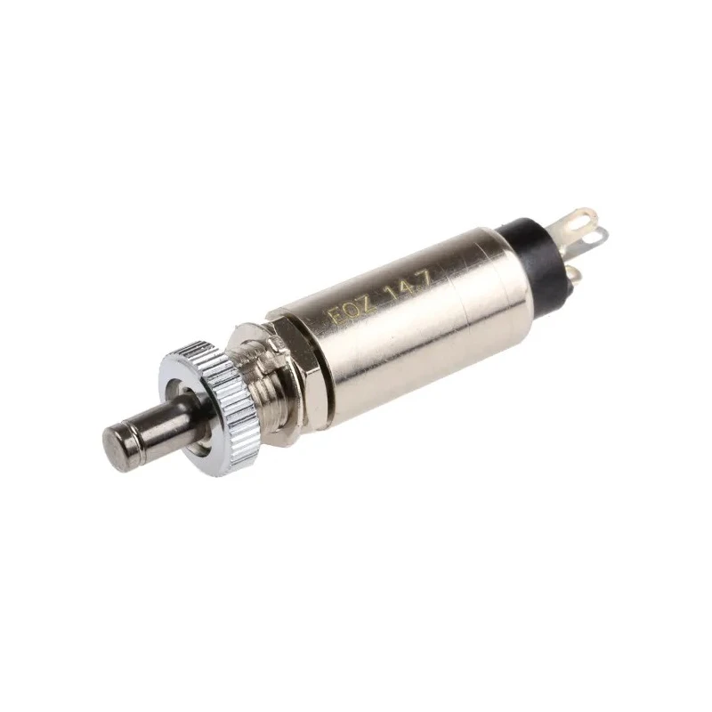 EOZ DJET Series Momentary Push Button Switch, Panel Mount, 6.35 mm Cutout, SPDT, Silver Actuator 07.17801.21