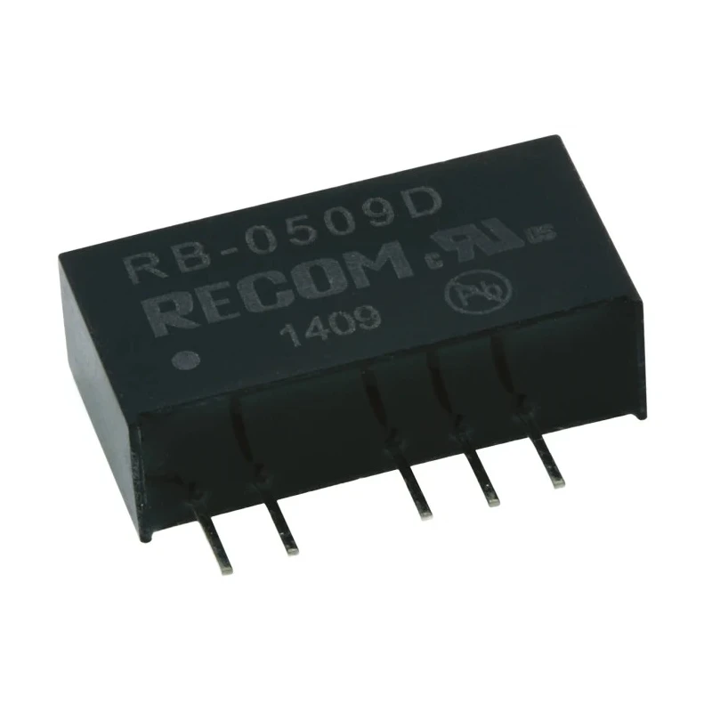Recom DC/DC Converter 9V 56mA 5.5V/4.5V Input 1W Through Hole SIP7 Package RB-0509D