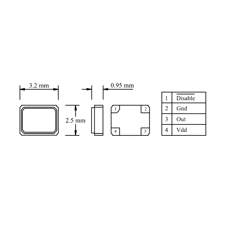 MERCURY 24.576MHz Clock Oscillator ±50 ppm HCMOS 4-Pin SMD 3H32ET-24.576