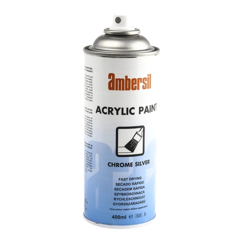 Ambersil 400 ml Acrylic-Based Silver Gloss Spray Paint 31653-AI