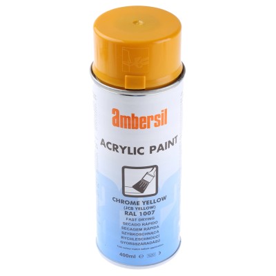 Ambersil Acrylic Spray Paint Yellow Gloss 400 ml Can RAL 1007 31653-AL