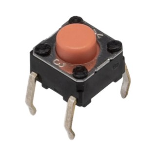 TE Connectivity Aratas IP00 Pink Tactile Switch Plunger 0.9 mm SPST 50mA 24 V dc Through Hole B3F-1025