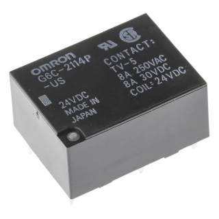 Omron Aratas PCB Power Relay 24V dc Coil 8A Switching Current DPST G6C-2114P-US 24DC