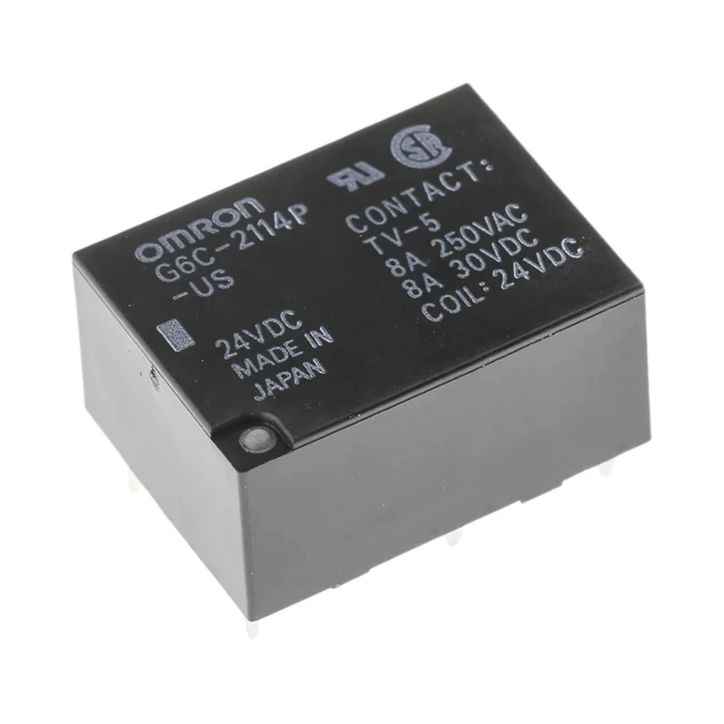 Omron Aratas PCB Power Relay 24V dc Coil 8A Switching Current DPST G6C-2114P-US 24DC