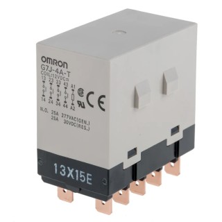 Omron Panel Power Relay 12V DC Coil 25A Switching Current 4PST-NO G7J-4A-T DC12